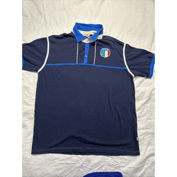 Vintage FIFA World Cup Italy Soccer Rugby Shirt Men's Large - Picture 1 of 9